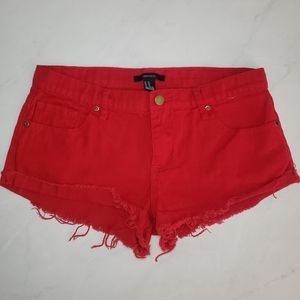 Forever 21 Red Jean Shorts